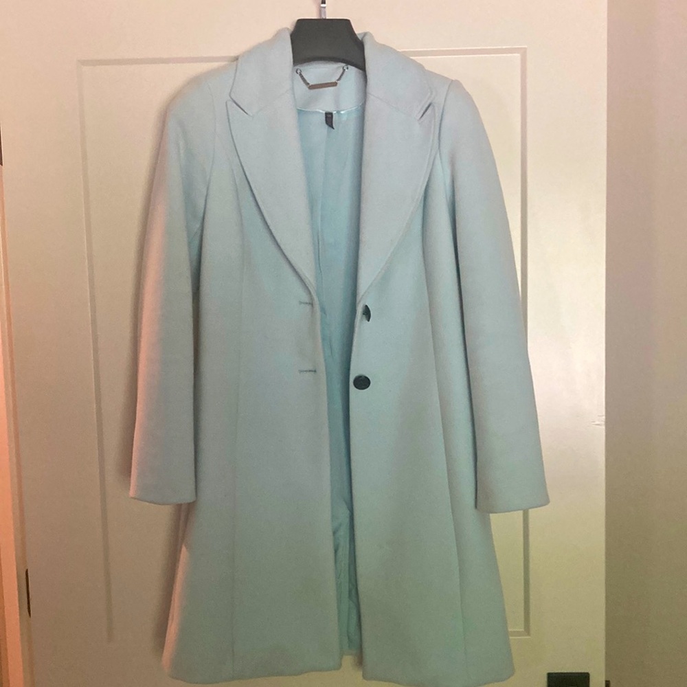WHBM long coat size XS mint green. EUC